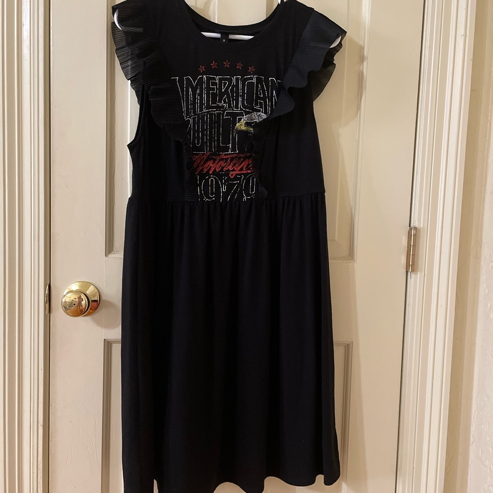 Torrid Sleeveless Dress with Ruffles  Vintage Americana Eagle Print Size 0 14